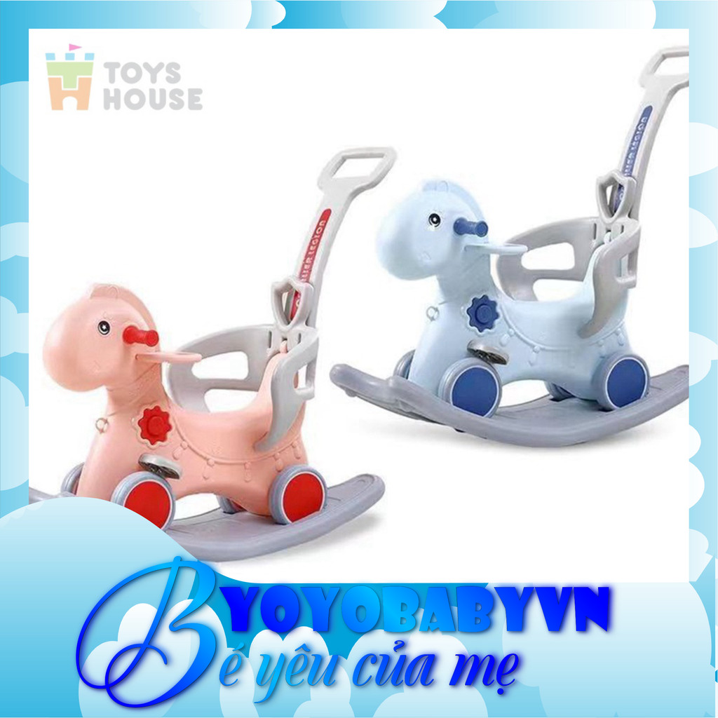 [CHÍNH HÃNG] NGỰA BẬP BÊNH ĐA NĂNG KIÊM CHÒI CHÂN CHO BÉ ToyHouse chính hãng