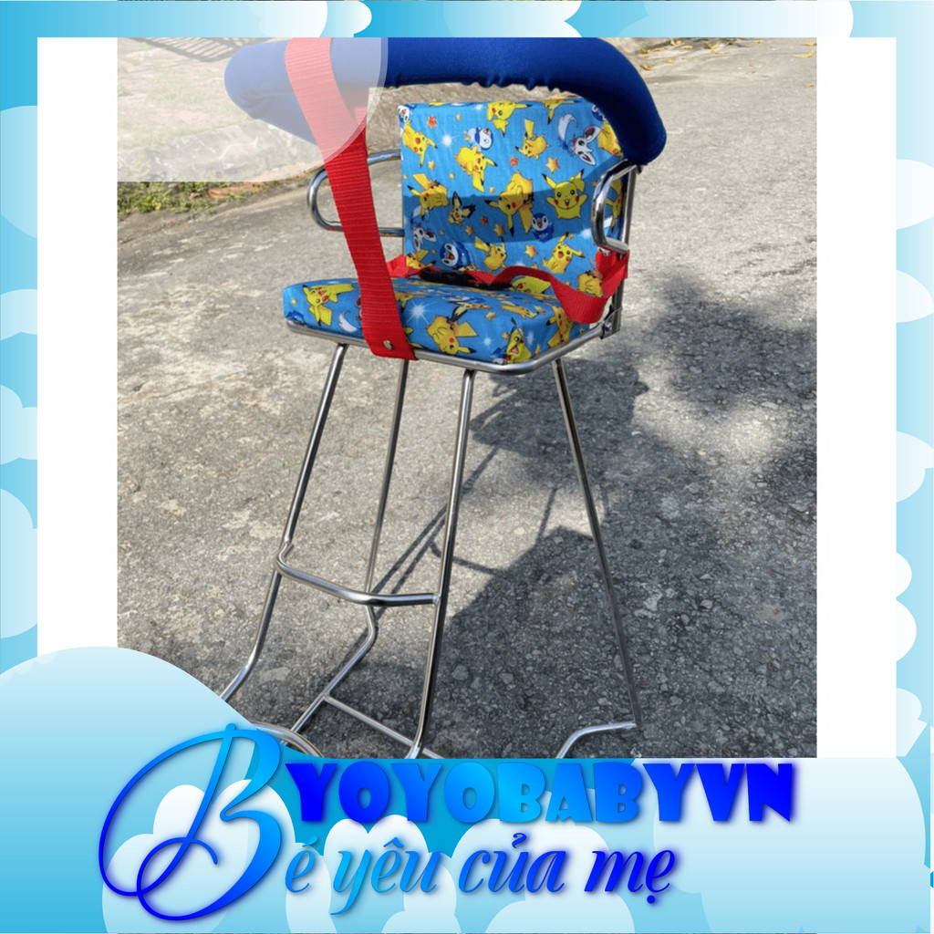 Yoyo baby |  [HÀNG SẴN] Ghế Ngồi Xe Máy Cho Bé, Các Loại Xe Có Vòng - Yên Xe Em Bé Inox - Có Clip Ghế