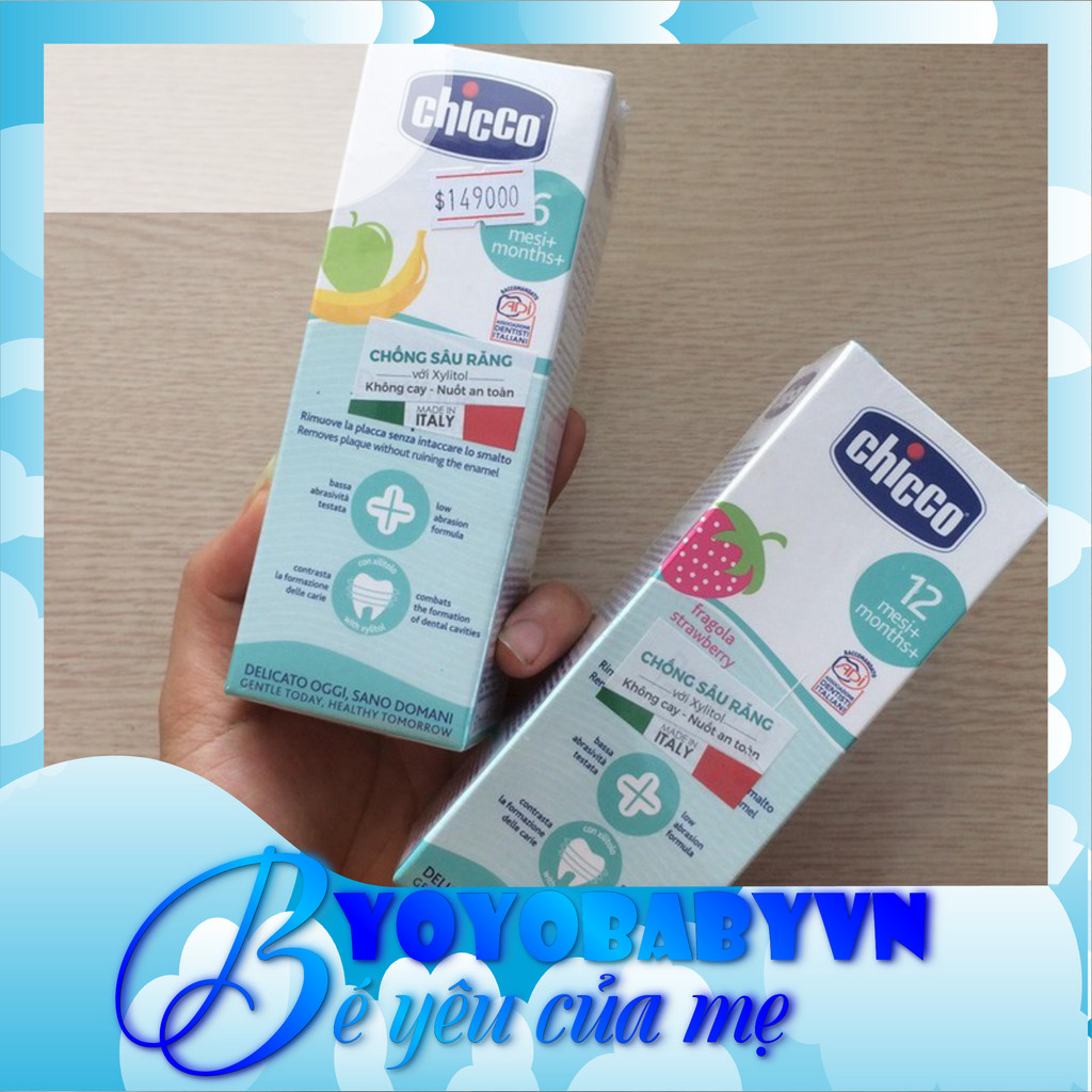 Kem đánh răng Chicco hương dâu 12M+ CHÍNH HÃNG