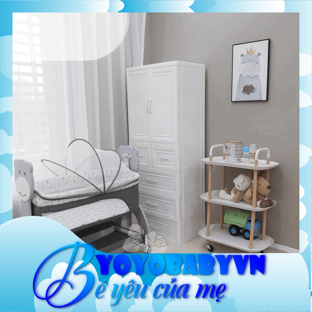 Nôi cũi vải khung gấu cho bé Umoo UM-08111 Hàng Chính Hãng Bảo Hành 1 Năm