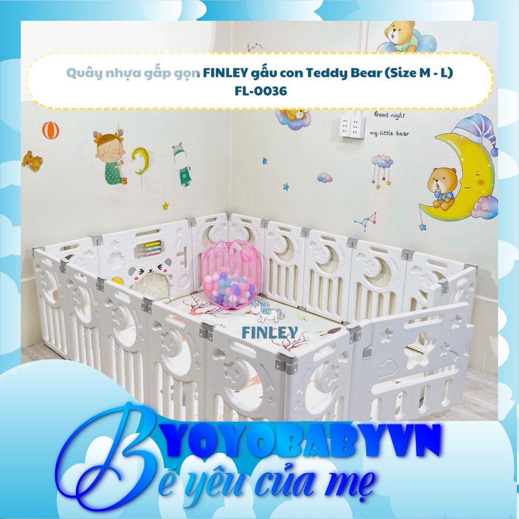 Quây cũi nhựa gấu Teddy Bear FINLEY